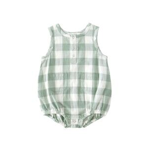 Pehr Mint Gingham Romper 0-3M